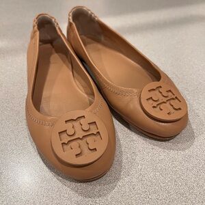 Tory Burch Brown Logo Flats